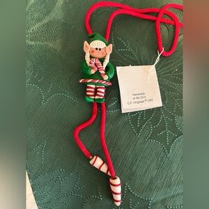 Vintage Elf German clay bolo tie by GP Originals